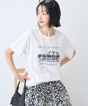 フォト&レタリングプリントTシャツ