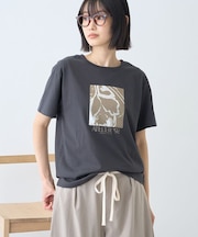 フォト&レタリングプリントTシャツ