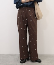 花柄刺繍イージーパンツ