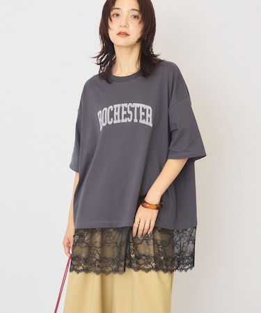 カレッジロゴレースドッキングTシャツ
