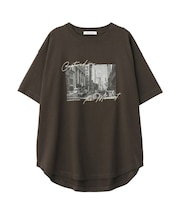 アソートプリント裾ラウンドTシャツ