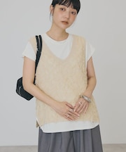 フリンジVネックベスト