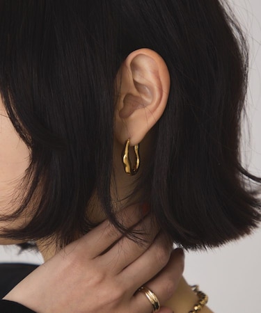 【ステンレス】ニュアンスフープピアス
