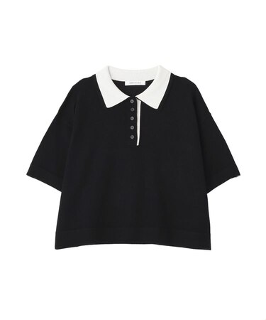 襟レイヤードニット