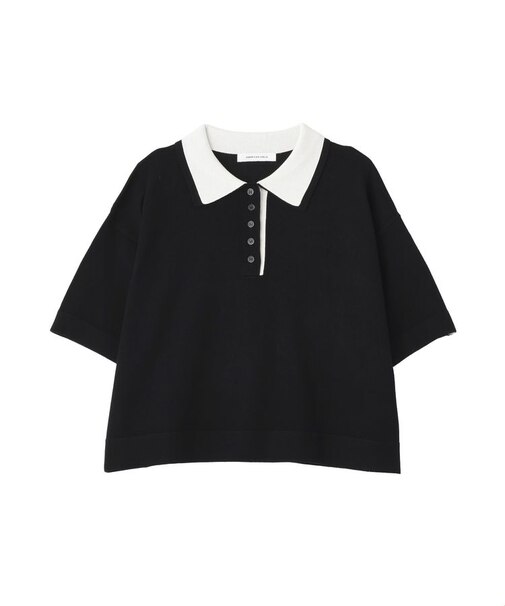 襟レイヤードニット