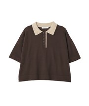 襟レイヤードニット
