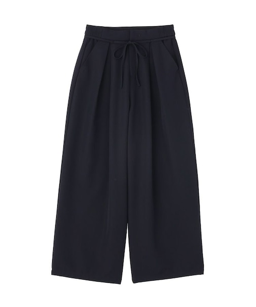 リボン付きタックワイドパンツ