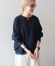 配色レイヤードスウェット