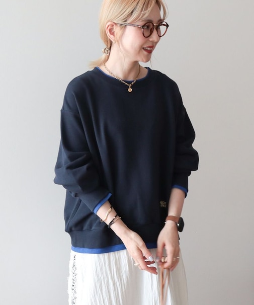配色レイヤードスウェット