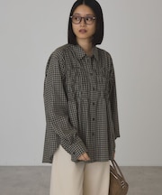 【イージーケア】チェックシャーリングシャツ