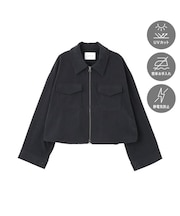 【マルチ機能】カットコーデュロイZIPショート丈シャツ