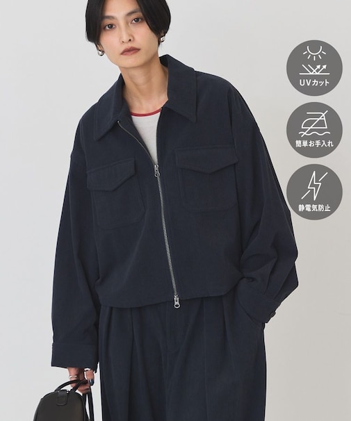 【マルチ機能】カットコーデュロイZIPショート丈シャツ