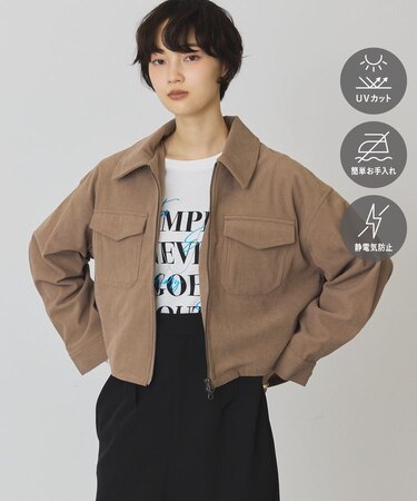 【マルチ機能】カットコーデュロイZIPショート丈シャツ