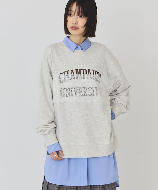 レースドッキングロゴスウェット