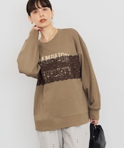 レースドッキングロゴスウェット