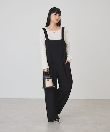 ウールライクストレッチサロペット