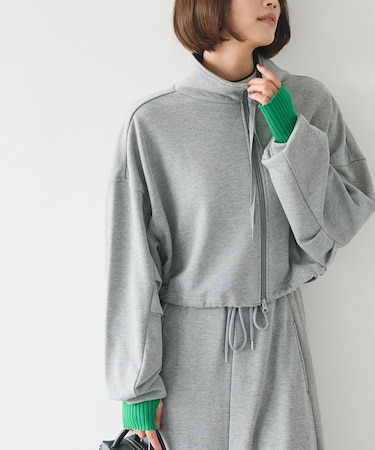 【WEB限定】裏毛ダブルジップショートスウェット