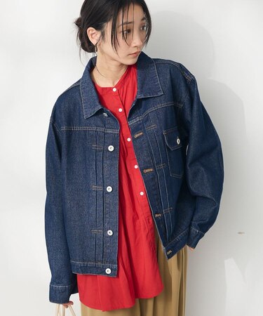 【ユニセックス】デニムトラッカージャケット1