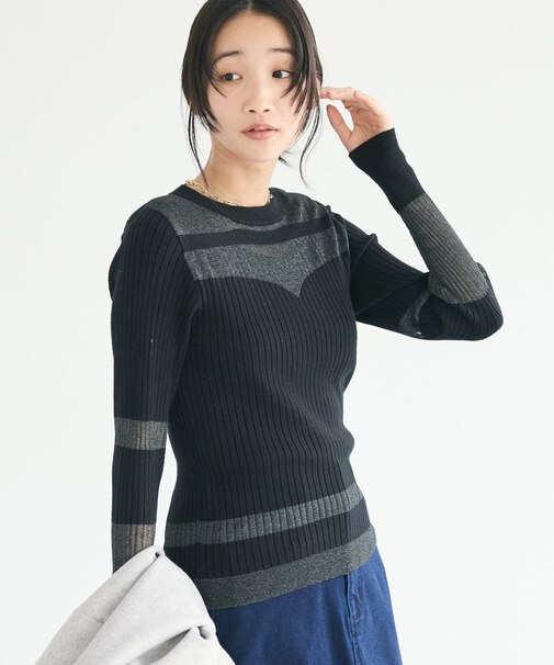 シアーニット長袖プルオーバー