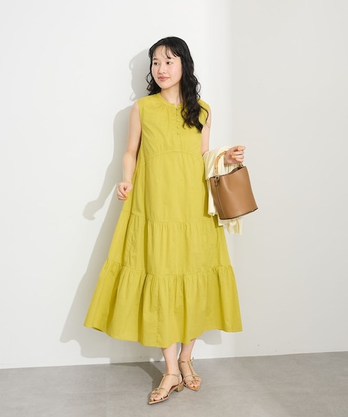 専用 美品 ヌキテパ インド綿 ティアードワンピース ミント CRAFT STANDARD BOUTIQUE ワンピース インド綿ティアードマキシ