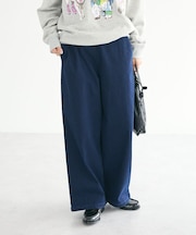 裏起毛デニムワイドパンツ