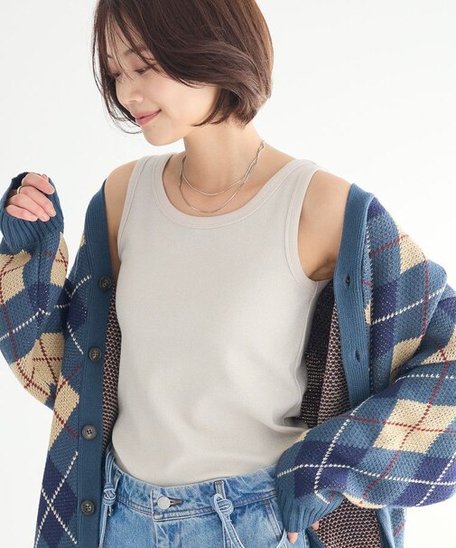 ラメテレコタンクトップ