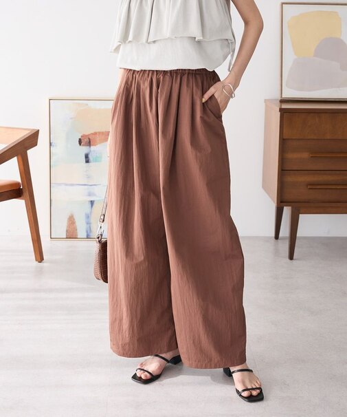 コクーンカラーナイロンパンツ