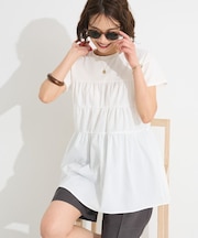 接触冷感/UVカット ティアードプルオーバー