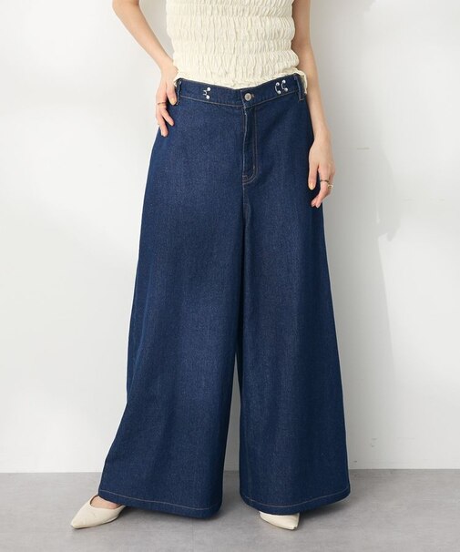 デニムタックパンツ
