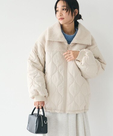 ボアキルト切替ブルゾン