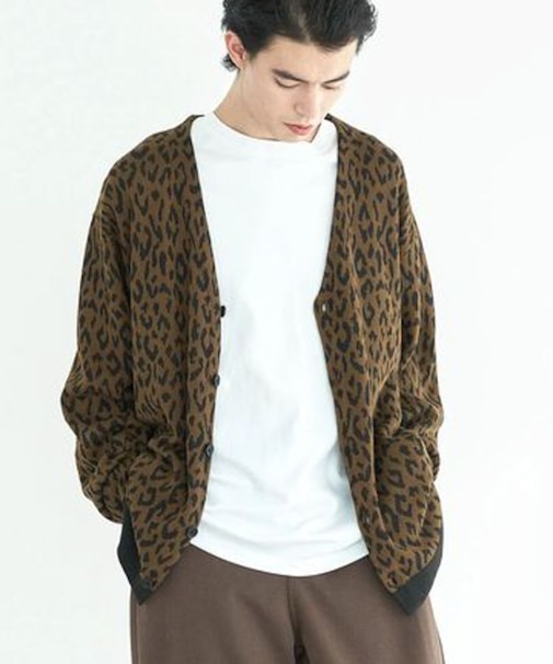 【ユニセックス】レオパードカーディガン