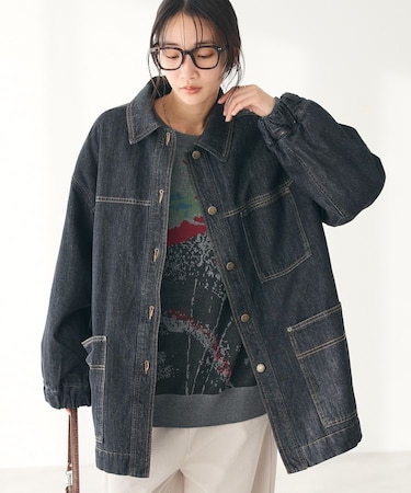 デニム裏キルトコート