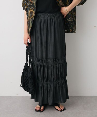 シャーリングティアードIラインスカート