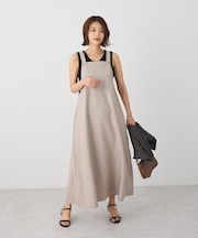 リネンライクフレアジャンパースカート