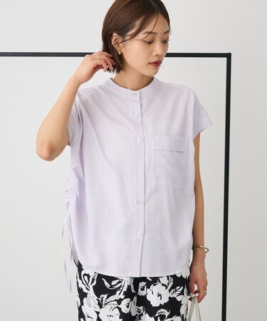 バンドカラーサイドドロストシャツ