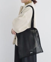 akha.ストライプメッシュトートバッグ
