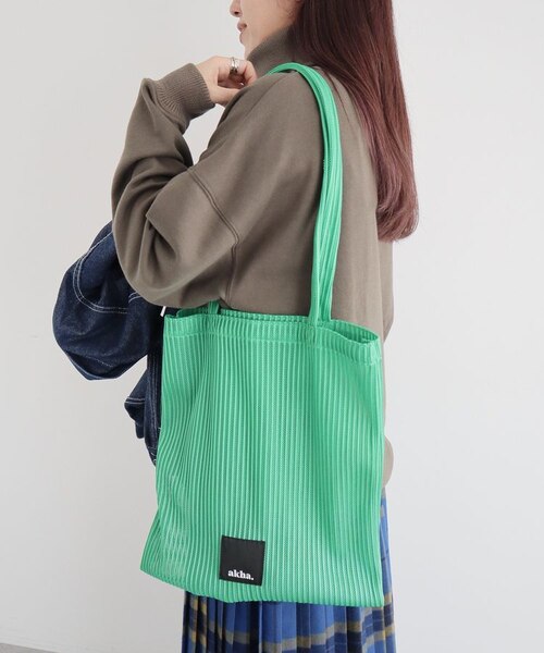 OAMC メッシュトートバッグ　グリーンストライプ　CHEM BAGMESH akha.ストライプメッシュトートバッグ｜クラフトスタンダード