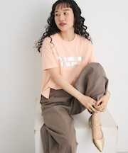 メタリックロゴプリントTEE