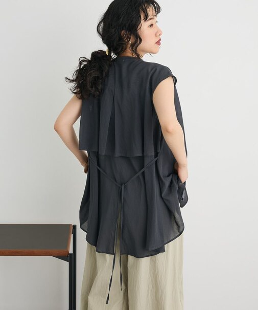 ヴィンテージボイルバックデザインブラウス