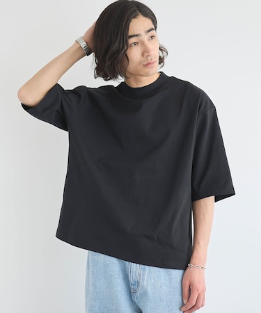 接触冷感/速乾/UVカット ハニカムメッシュモックネックTEE