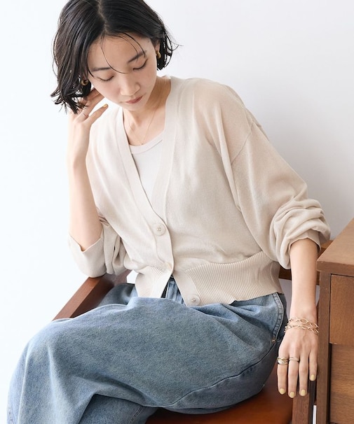 シアーニットカーディガン