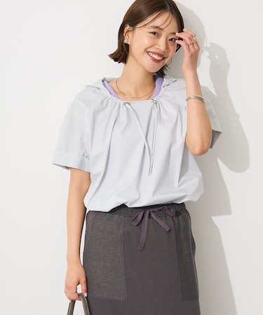 オーバーサイズフード付きプルオーバー
