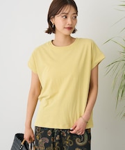 カットクレープクルーネックTシャツ
