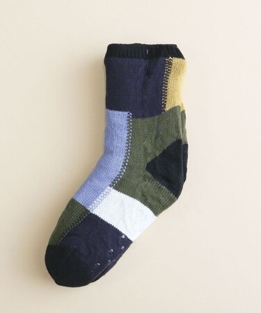 裏ボアパネル柄ルームソックス(Mens)