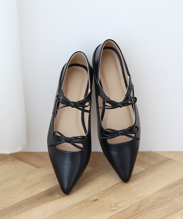 ダブルリボンパンプス
