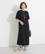 接触冷感/UVカット フレアスリーブカットワンピース