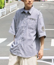 ヒッコリーストライプワッペンシャツ