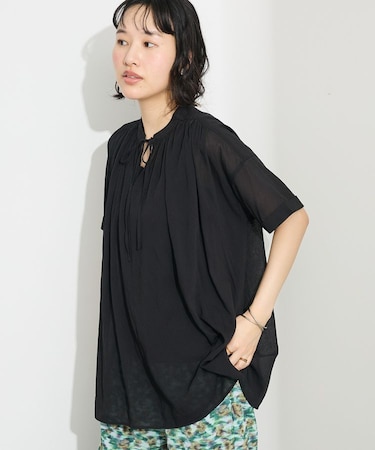 ヴィンテージボイルタイ付ブラウス