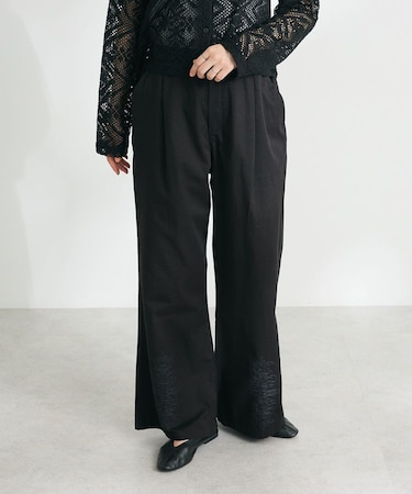 刺繍入ツイルパンツ