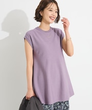 洗える/UVカット/毛玉軽減 ノースリーブフレアニットプルオーバー